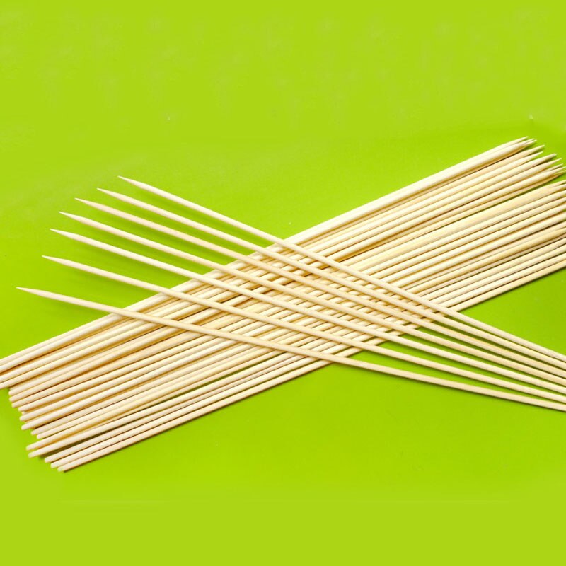 100 stk 40cm*6mm bambus tre grillspyd spiral tornado potet spyd bambus grillpinner naturlig tre bbq spyd sett