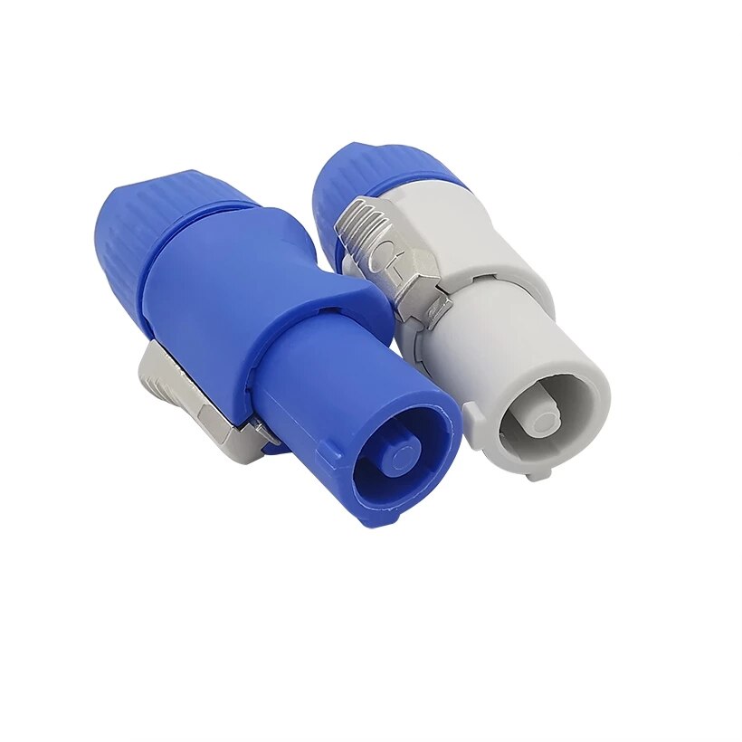 3Pin NAC3FCA NAC3FCB Connector Led Speakon Man Plug Blauw (Input)+ Wit (Output) plug + Vrouwelijke Socket 20A 250V Ac Power Connector