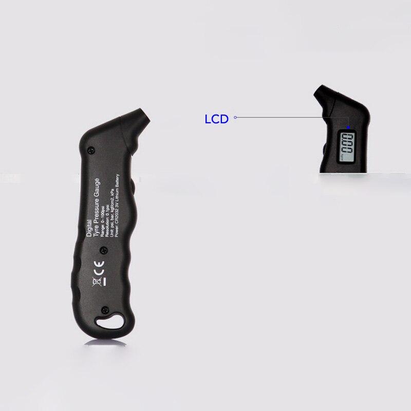 Lcd digital dæktryksmåler automatisk dæktester målerværktøj til bil bil motorcykel lastbil luftmåler barometer dækmåler