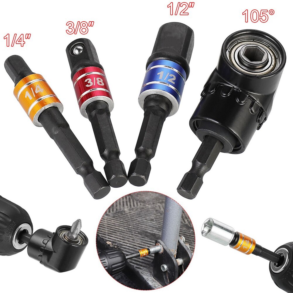 1/4 3/8 1/2 Socket Set Hex Shank Impact Head Driver Adapter Extension Sleeve Screwdriver Key Car Automotive Garage Repair Tools