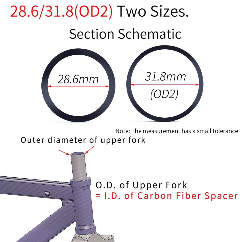 Risiko 5 stk / mye full karbonfiber sykkel hodesett avstandsstykker til 28.6-31.8mm od2 stamme hodesett deler mtb sykkel gaffel karbon vaskemaskin