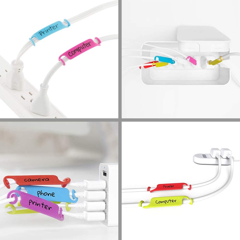 20 Pcs Cable Tags Cable Management Tags Multicolor Cable Labels Cord Identification Tags for USB Computer Phone Charger