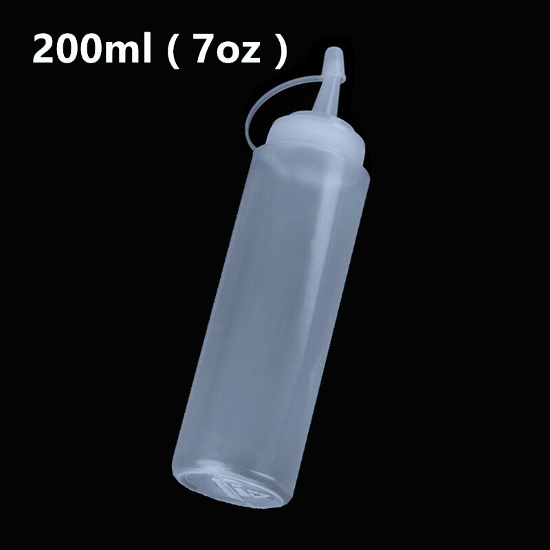 5/7/8/12Oz Saus Azijn Olie Ketchup Jus Cruet Keuken Accessoires Juskom Plastic Kruiderij dispenser Squeeze Fles: 200ml-white