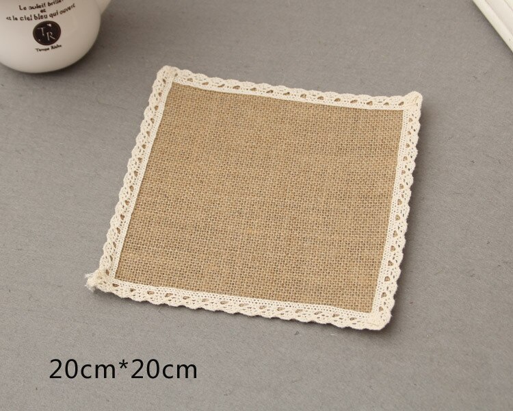 1 st (4 maten) Jute Placemats Pastorale Placemats Keuken Eetkamer Placemats Land Natuurlijke Jute bruiloft tafel Decoratie: 20cmX20cm