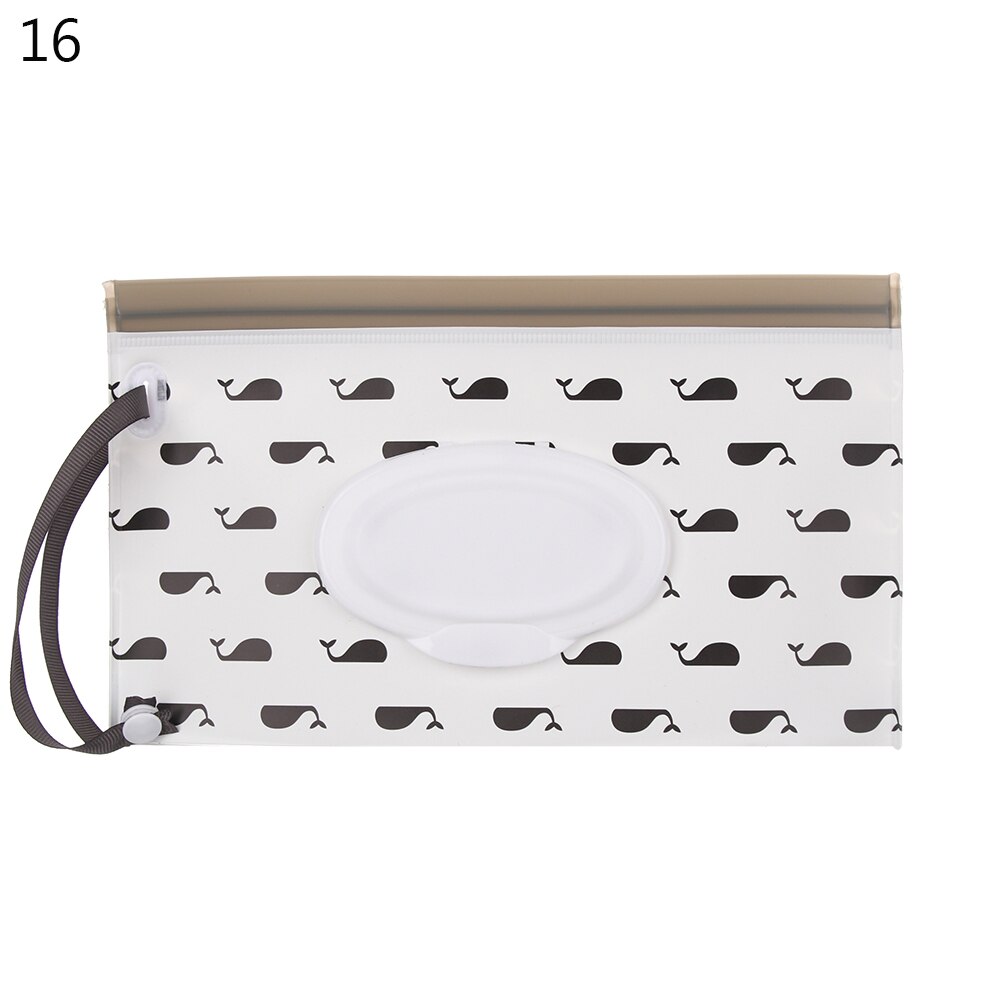 Outdoor Wipes Carrying Case Clutch and Clean Wet Wipes Bag for Stroller Cosmetic Pouch with Easy-Carry Snap-Strap