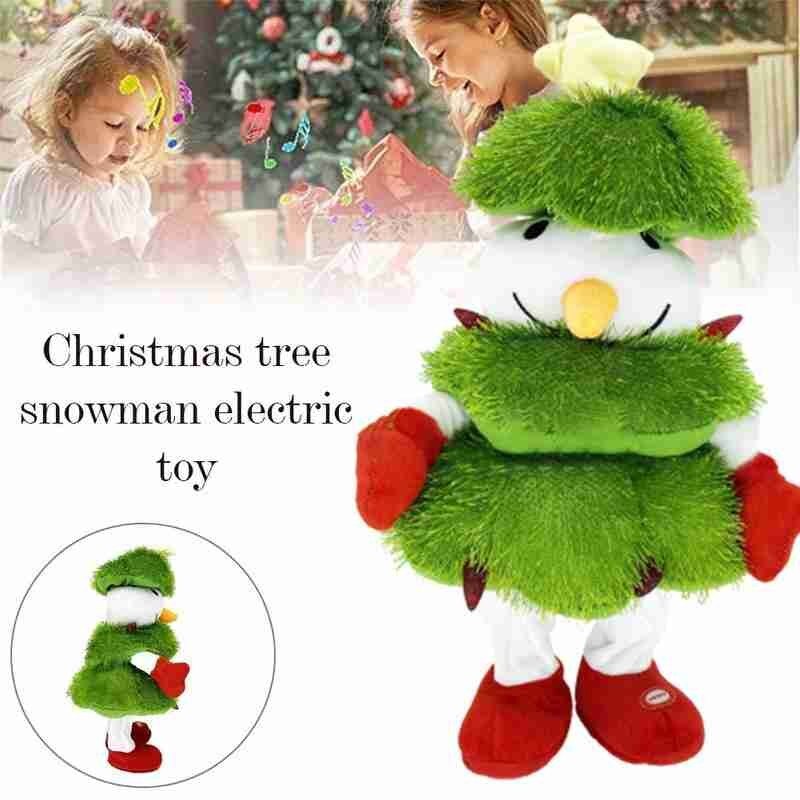 Creatieve Kerst Sneeuwpop Elektrische Speelgoed Kinderen Dansen Kerstboom Sneeuwpop Met Muziek Elektrische Speelgoed Kerst Decoratie