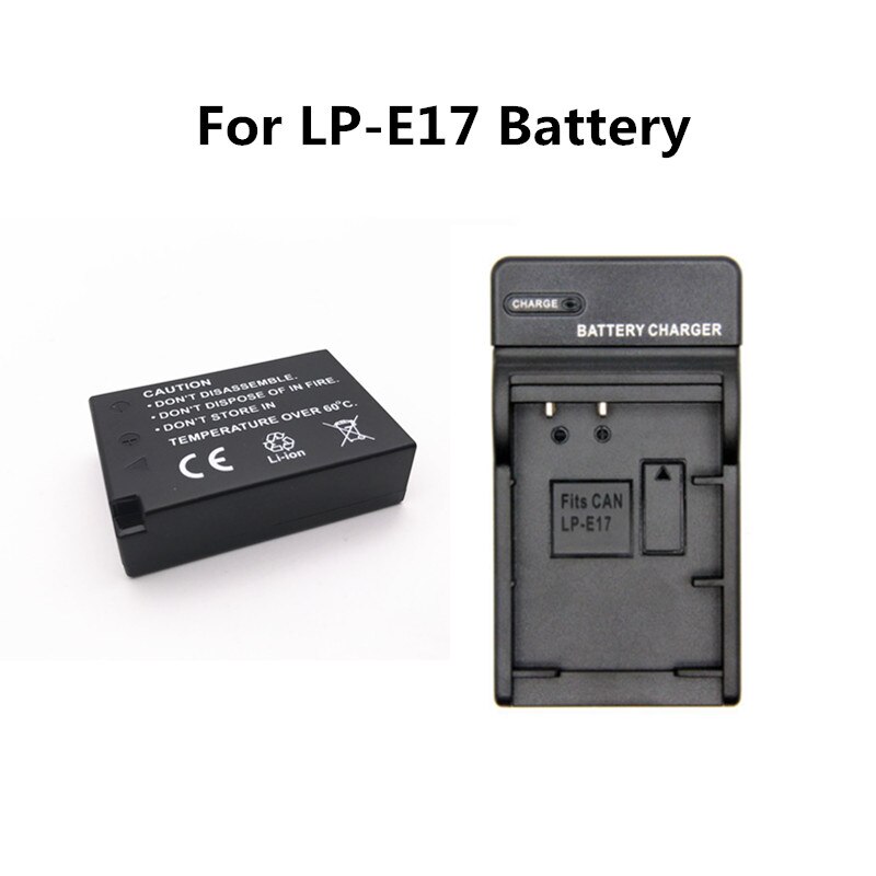 Original 1040 mah lpe 17 lp e17 lp-e17 batteri + laddare för canon eos 200d m3 m6 750d 760d t6i t6s 800d 8000d kyss  x8i kameror: 1 uppsättning