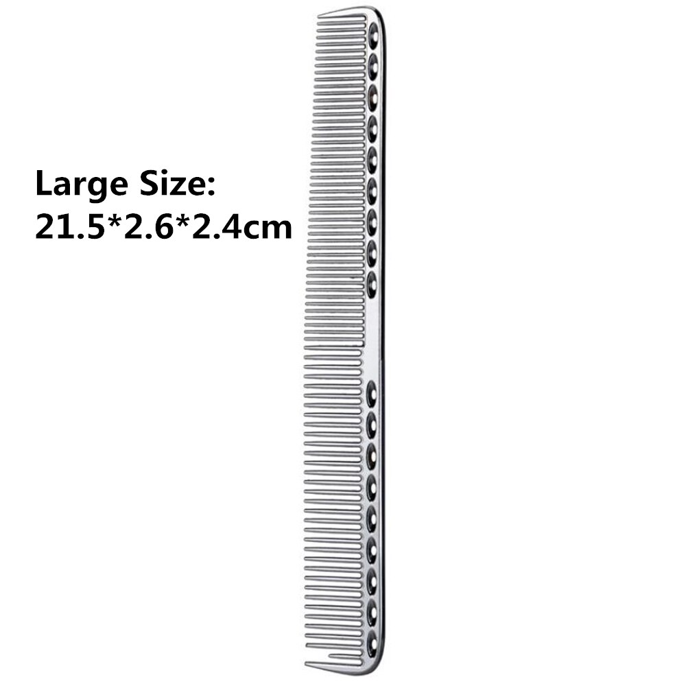Space Aluminuml Hair Comb Pro Hairdressing Combs расческа для волос Hair Cutting Dying Hair Brush Barber Tools Salon Accessaries: Large-silver