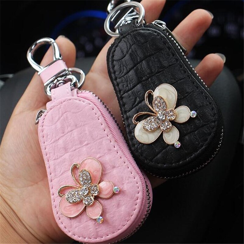 Bolsa borboleta com strass feminina, bolsa para chaves de carro rosa preto escolher 2019 moda coreana