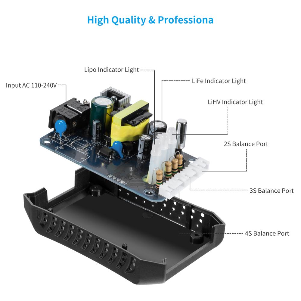 HTRC H4AC 20W 2A Carregador Lipo Mini Carregador de Bateria Portátil para 2-4s Lipo LiFe LiHV RC Bateria Balanceador Carga de Vida