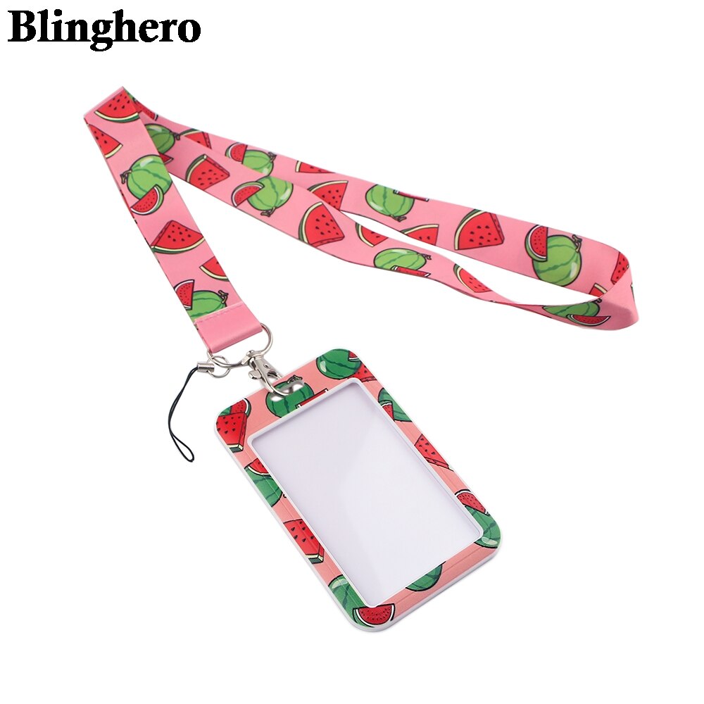 CB226 Watermeloen Fruit Sleutelhanger Lanyard Leuke Telefoon Charme Mobiele Telefoon Draagriem Roze Lanyards Voor Sleutels Id Badge Key Card houder