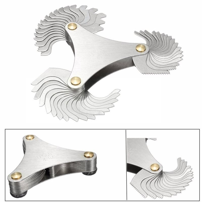 51xBlades Metric 60 degree Thread Gauge Gage Screw Pitch UNC 4-84 Measuring Tool