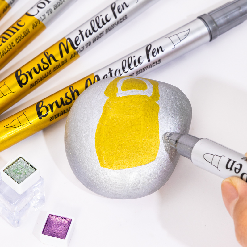 3-6 Pcs Double Head Metallic Marker Pens Gold/Silver 2.5mm Hard Head/brush Head Markers for Painting Stationery School Supplies