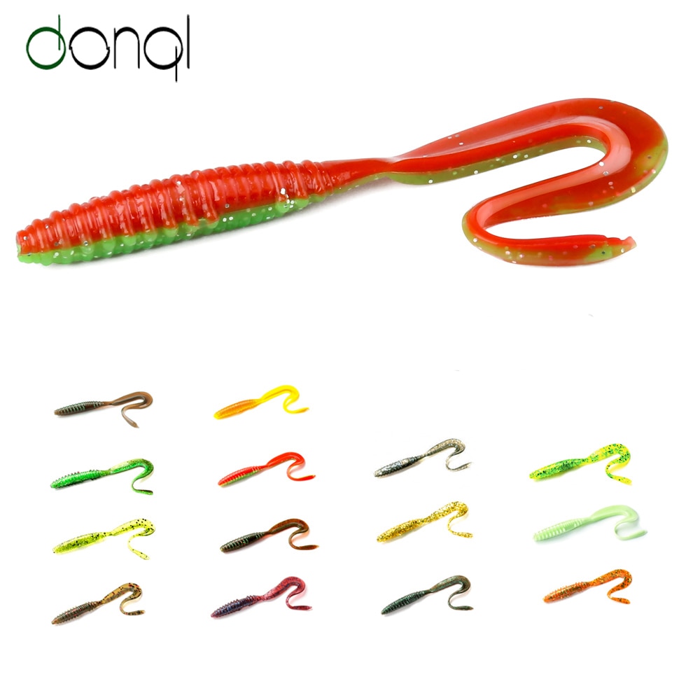 Donql 10 st jigg mjukt fiskedrag mask silikonbete mjuk plast badbete gummi konstgjord saltvattenbas havsfiskedrag