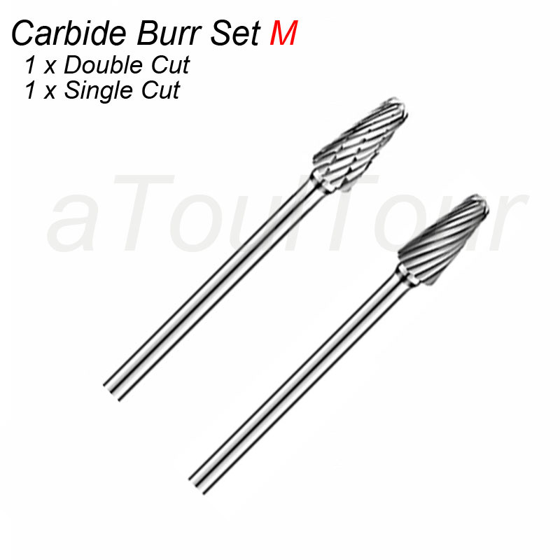 3mm Shank Cutter Tungsten Carbide Milling Cutter Bit Rotary Tool Burr Double Single Cut for Metal Wood Plastic Stone Grinding: Milling Bit Cutter M