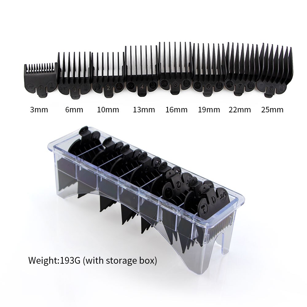 CestoMen 8Pc Black Barber Guards Universal Hair Clipper Limit Comb Guide Attachment Trimmer Hair Clipper Cutting Guide Combs Set