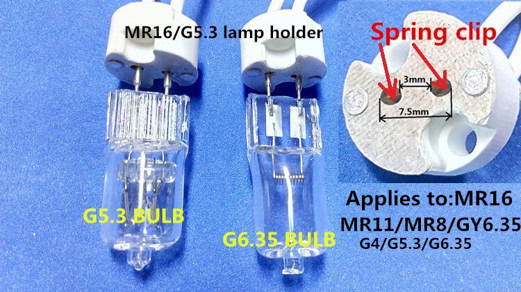 5pc spotlight mr16 base MR11 houder MR16 houder G5.3 lamphouder g6.35 keramiek lampvoet g5.3 Connector Houder gy6.35 base MR8