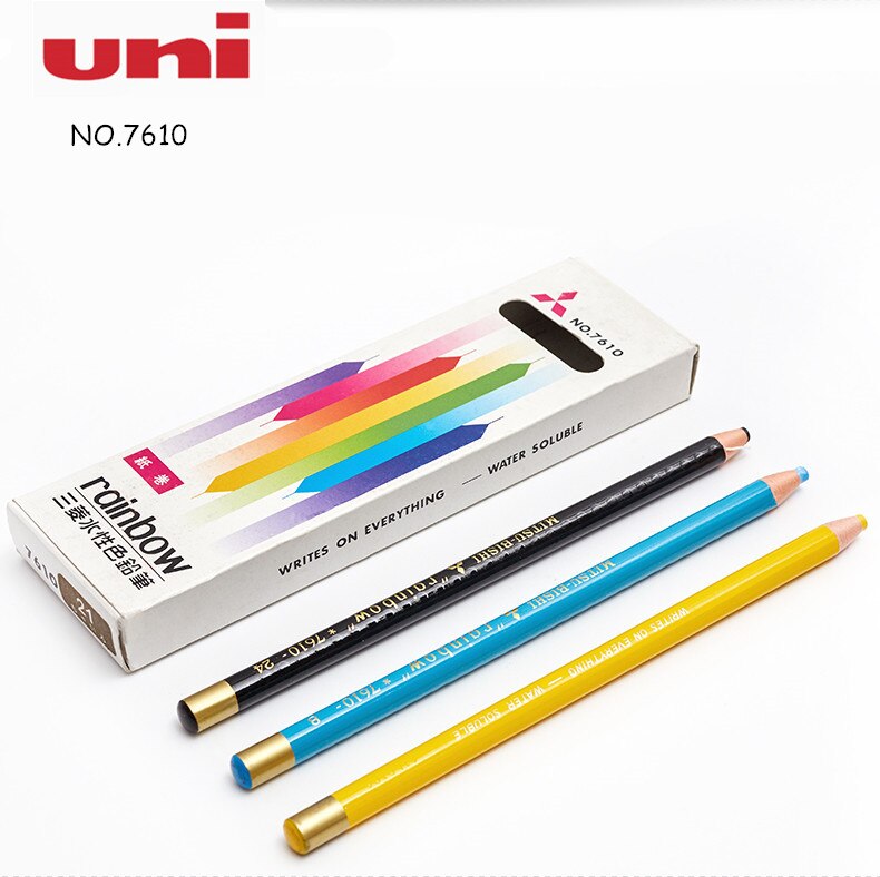 12 Pcs Japan Uni 7610 Regenboog Waterbasis Krijt Milieuvriendelijke Roll Papier Schilderen Mark Graffiti Art Supply Multicolor Optionele