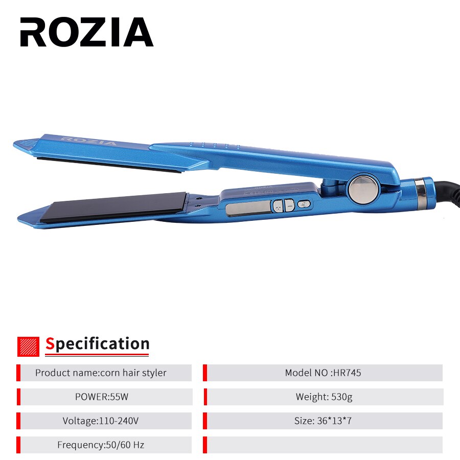 ROZIA Hair Straightener Fast Heating Flat Iron Hair Straightening 450F Temperature Curling Iron Styling Tool