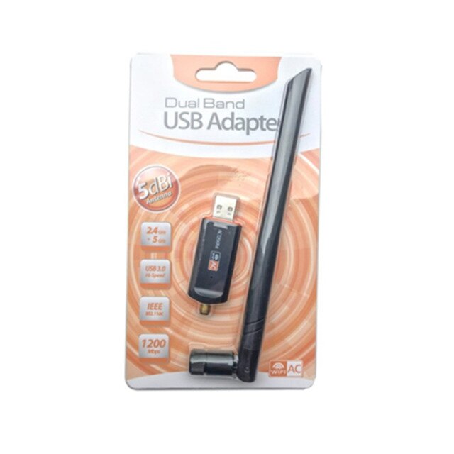 Kebidu Netzwerk Karte 1200Mbps USB 3,0 kabellos Wifi Adapter Dual Band Für Laptop Schreibtisch 802,11 ac Standard mit Antenne empfänger: mit Verkauf Paket
