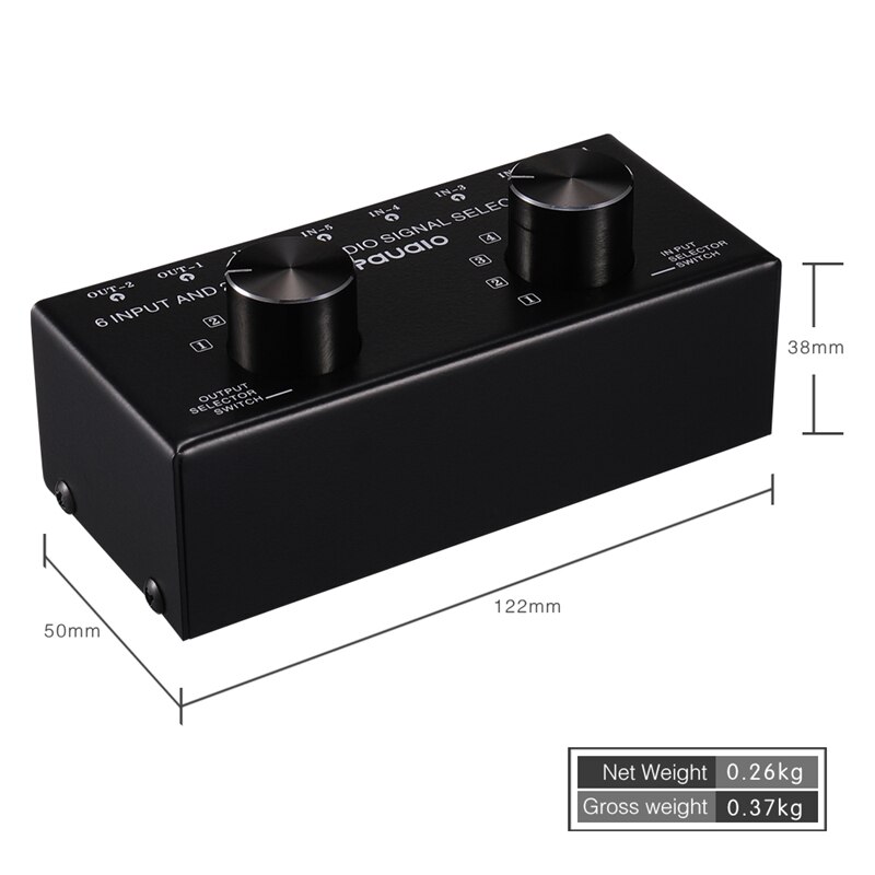 Umschalter 6 in 2 aus oder 2 in 6 Heraus Kopfhörer Lautsprecher Umschalter Stereo Klang Quelle Signal Auswahl Umschalter, Schnittstelle Nimmt RCA