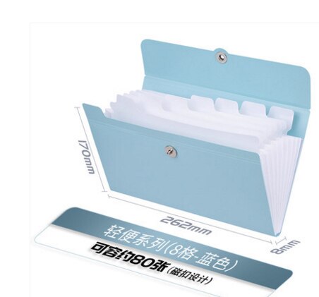 A5 Document Bill Invoice Management Pack Display File Expanding Folder Paper Classification 8grid Package Wallet Filing Products: Blue
