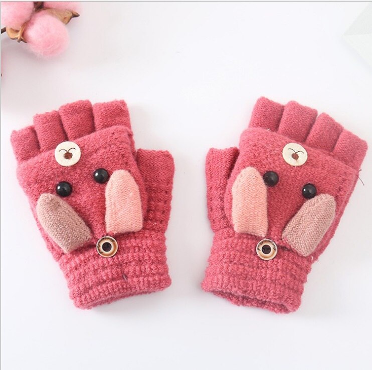 Toddler Baby Gloves Kids Mittens Primary School Cashmere Knit Thicken Patchwork Baby Winter Warm Gloves Boys Girls 4-12Y: 6