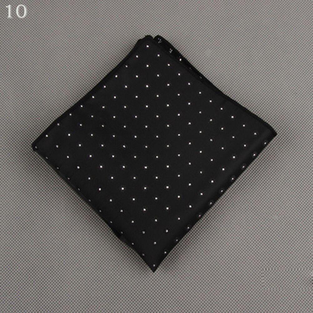Luxury Men's Handkerchief Polka Dot Striped Floral Printed Hankies Polyester Hanky Business Pocket Square Chest Towel 23*23CM: 10