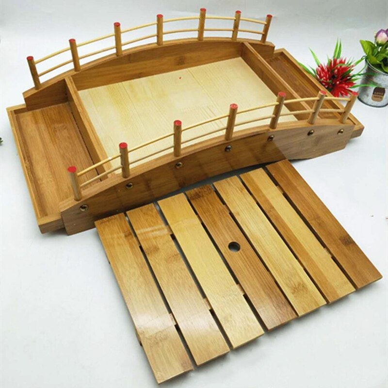 Japanse Stijl Bamboe Keuken Sushi Brug Boot Sushi Sashimi Schotel Sushi Servies Decoratie Ornamenten