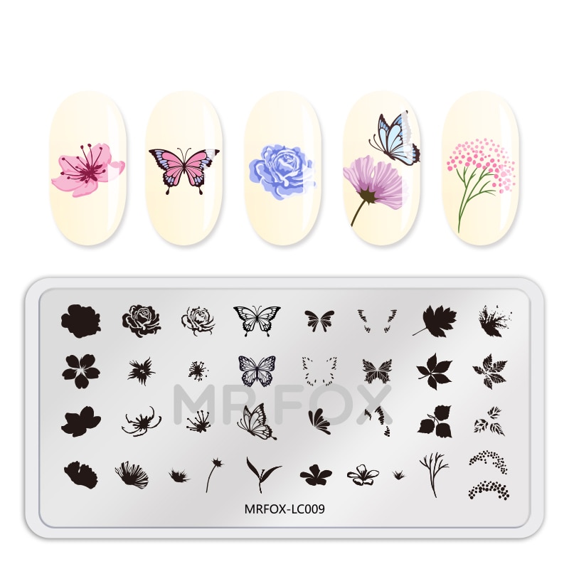 WAKEFULNESS estampado de plantas en maceta placas de estampado de uñas rectángulo flores Nail Art plantillas de patrones manicura herramientas para estampado de uñas