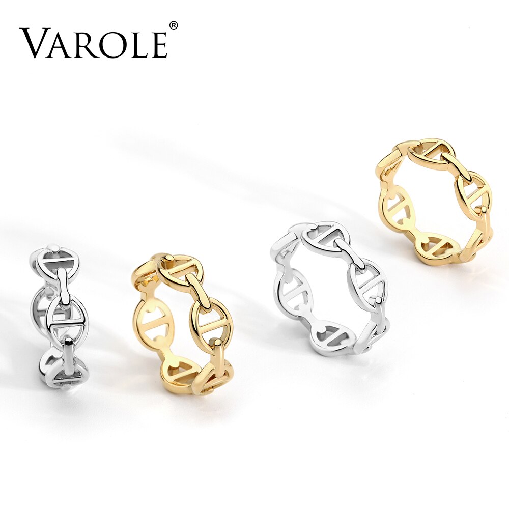 Varole coreano oco cobre ouro cor anel de casamento para as mulheres moda anéis de noivado jóias anillos mujer anel