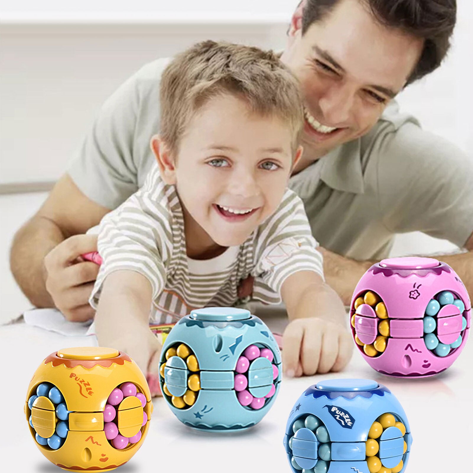 Fingertip Figet Toys Rotating Magic Bean Simple Dimple Popit Intelligence Taint Fingertip Fidget Toy Decompression Toys