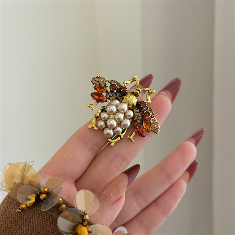 HangZhi Vintage esmalte Rhinestone insecto anillo colorido lindo mariposa escarabajo Punk Y2K joyería para mujeres