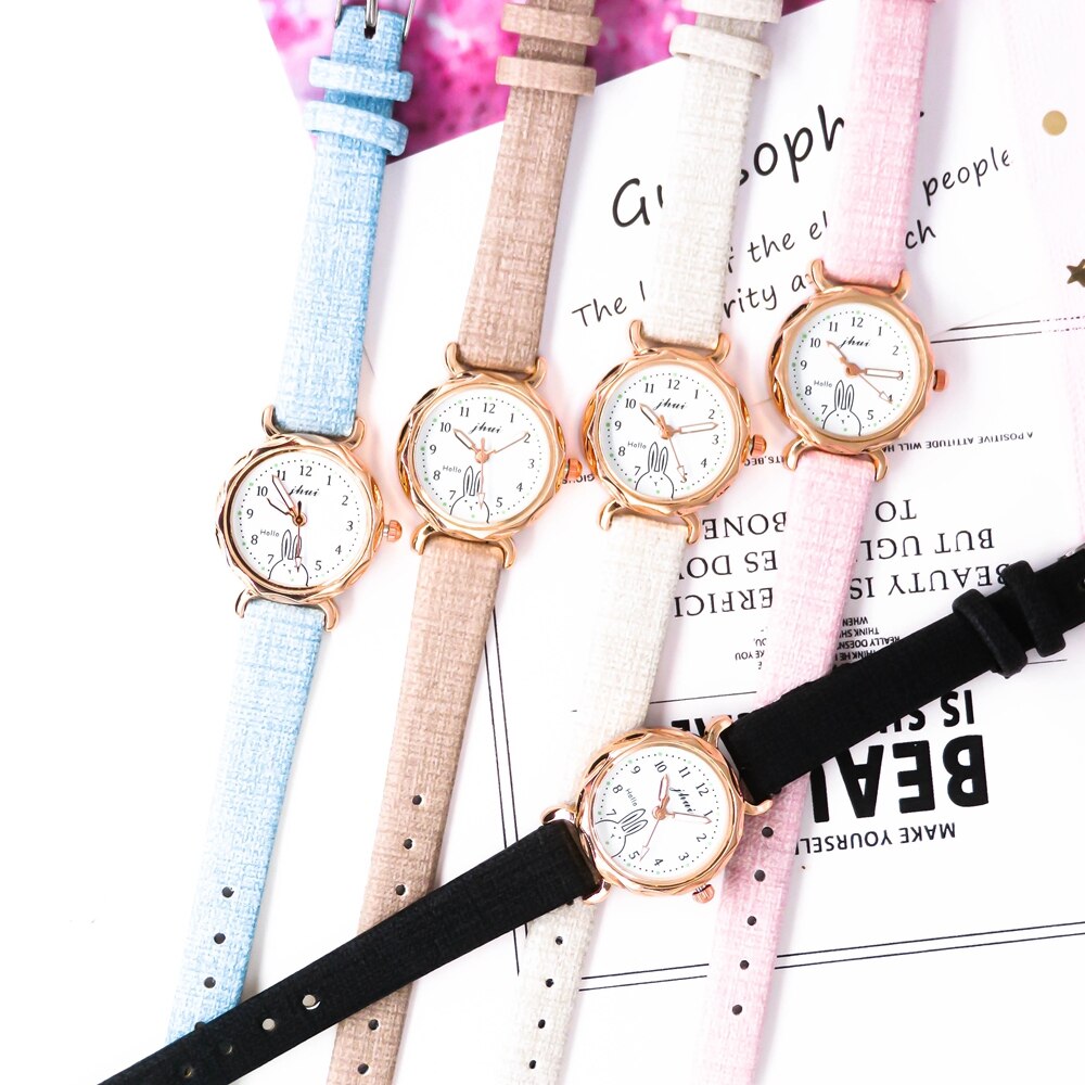 Top Brand Casual Watches For Women Unique Bracelet Watch Set Leather Simple Pink Ladies Clock Montre Femme