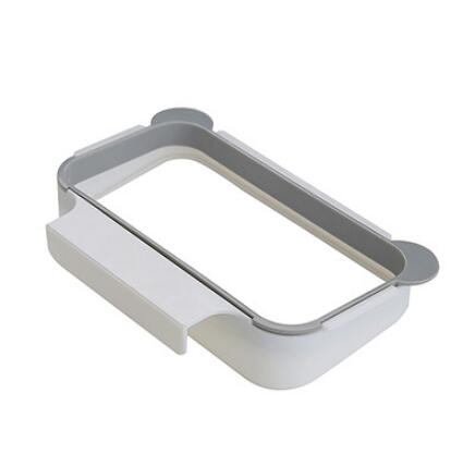 Kitchen Organizer Hanging Cabinet Door Trash Rack Style Storage Rack Garbage Bag Holder Cupboard Cabinet Tailgate Stand Racks: Gray