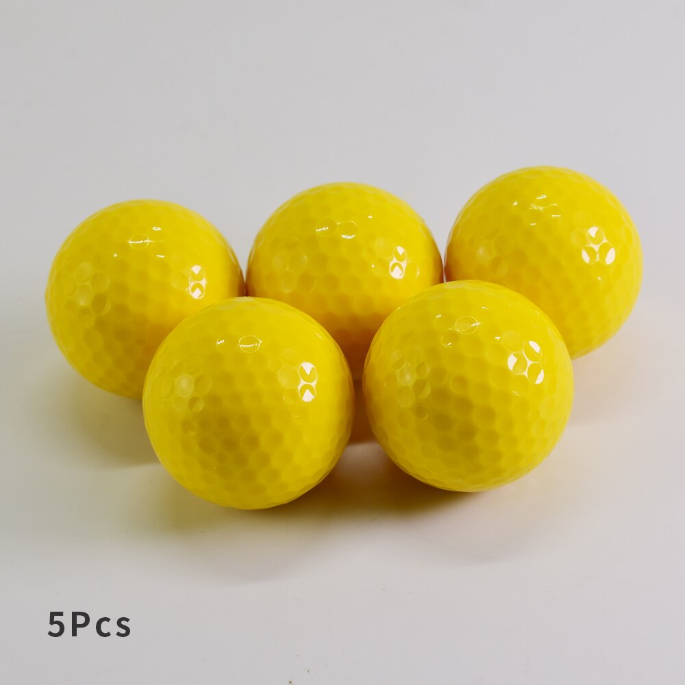 Golf Ball Practice Plastic Sports Home Indoor and Outdoor Resistant Training Red Yellow Blue Green Golf Ball Golf Accessories: Yellow 5Pcs