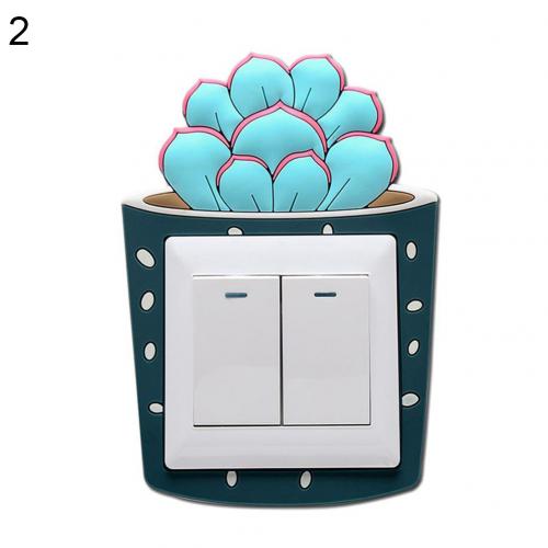 Silicone 3D Switch Sticker Luminous Cactus Wall Switch Stickers DIY Wall Decal Wall Sticker Wall Decor Stickers Home Decor: 2