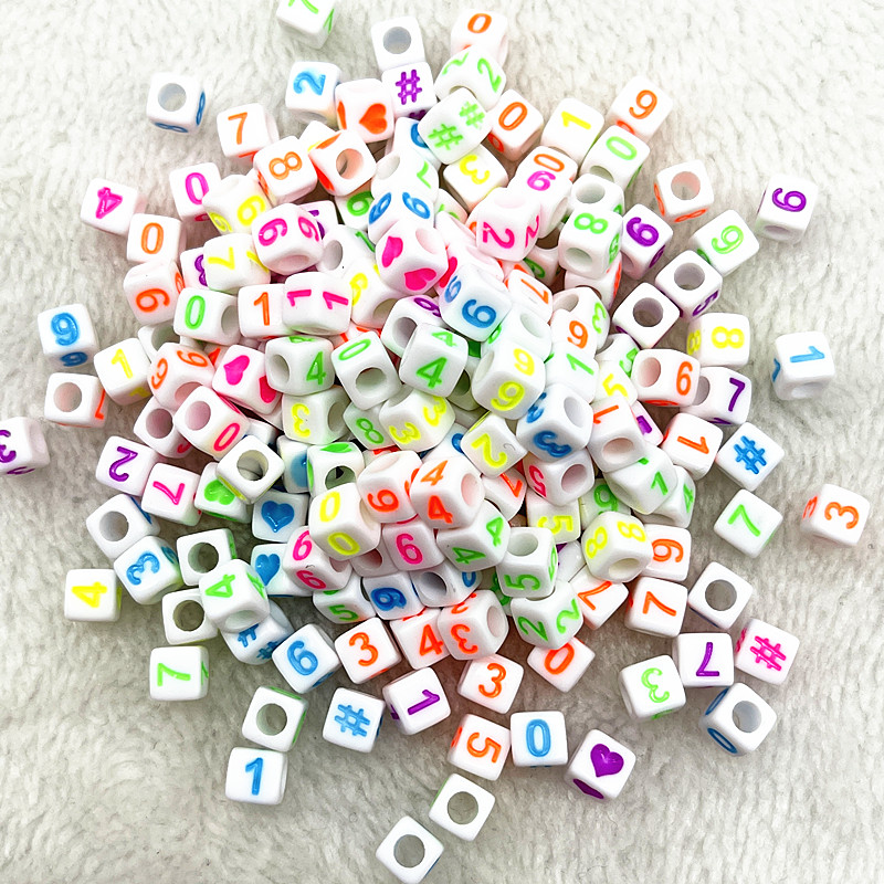 100 Uds 7x4mm 6x6mm cuentas de letras del alfabeto mezcladas cuentas para hacer joyería Diy accesorios de pulseras hechas a mano