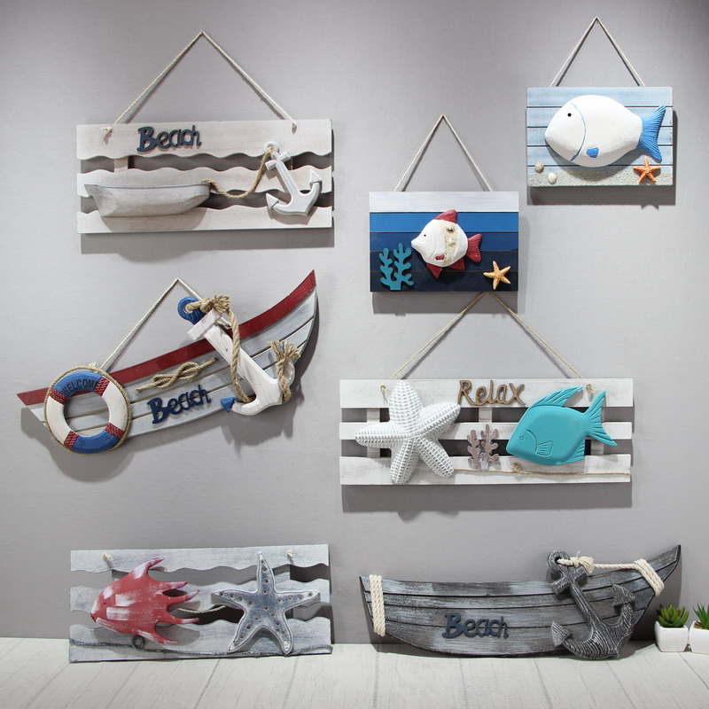 Mediterranean Retro Distressed Ship Listing Theme Bar Restaurant Ocean Hanging Decoration and Wall Decor