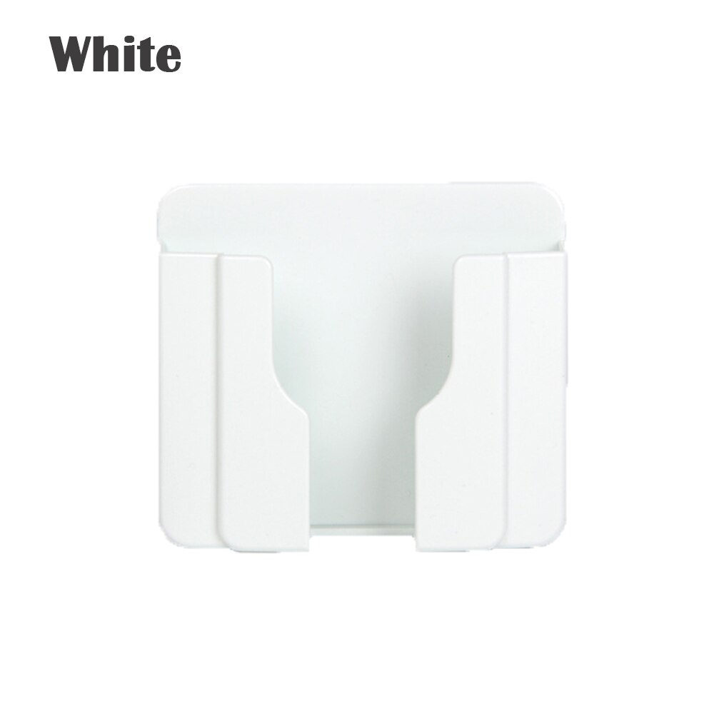 1PC Paste Style Mobile Phone Charging Holder Bracket For IPhone Keyring Wall Mount Stand Universal Practical Wall Storage Shelf: type 2 white