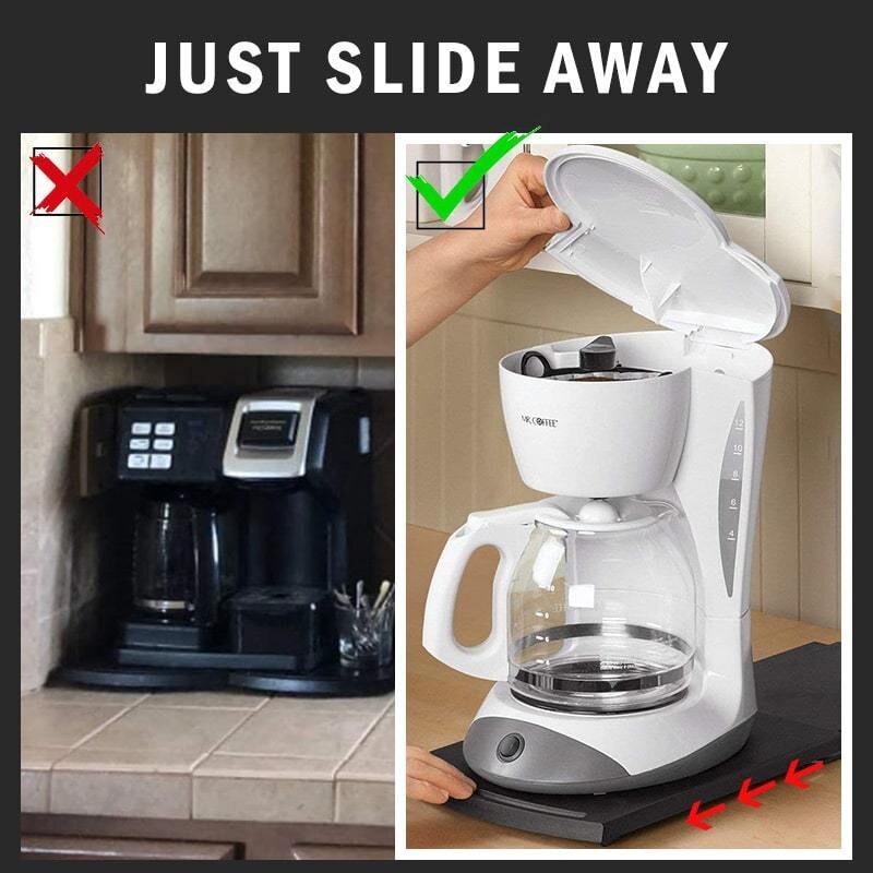 Versitle Movable Coffee Tray Mat,Under-Cabinet Equipment Coffee Machine Toaster Countertop Storage Moving Slider-Base