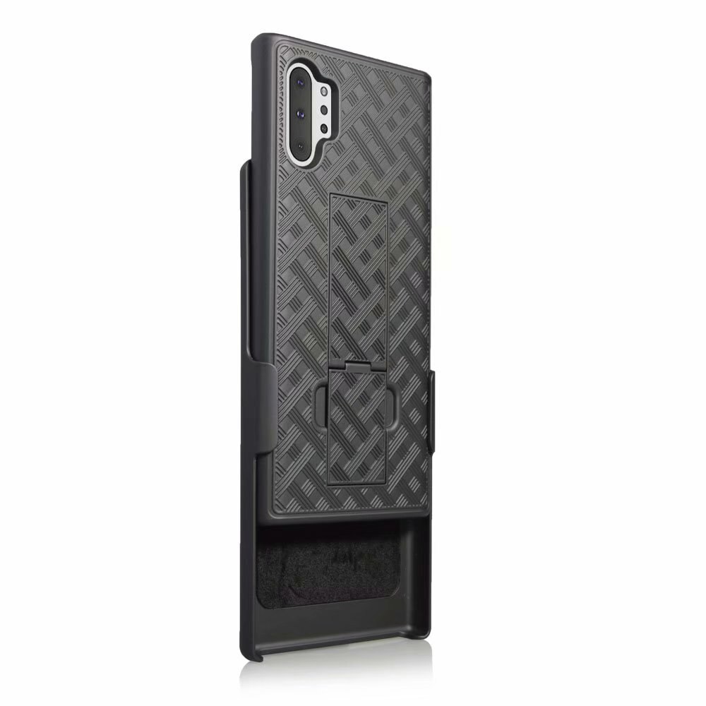 Coque rigide tissée hybride 2 en 1, étui combiné avec béquille et Clip de ceinture pour samsung galaxy note 10 +