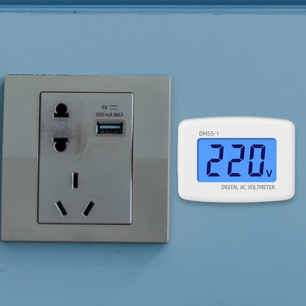 Digitale Voltmeter Eu Us Plug Volt Meter Socket Voltage Tester Lcd Display Voltage Meter 110V 220V Muur Platte voltage Meter