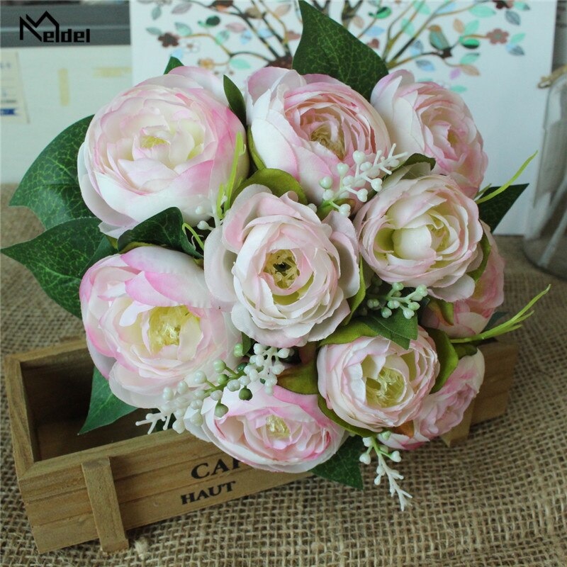 10 głów białe sztuczne kwiaty róży bukiet jedwabiu róże na stół weselny zima Dom dekoracje sztuczne kwiaty róże bukiet ślubny