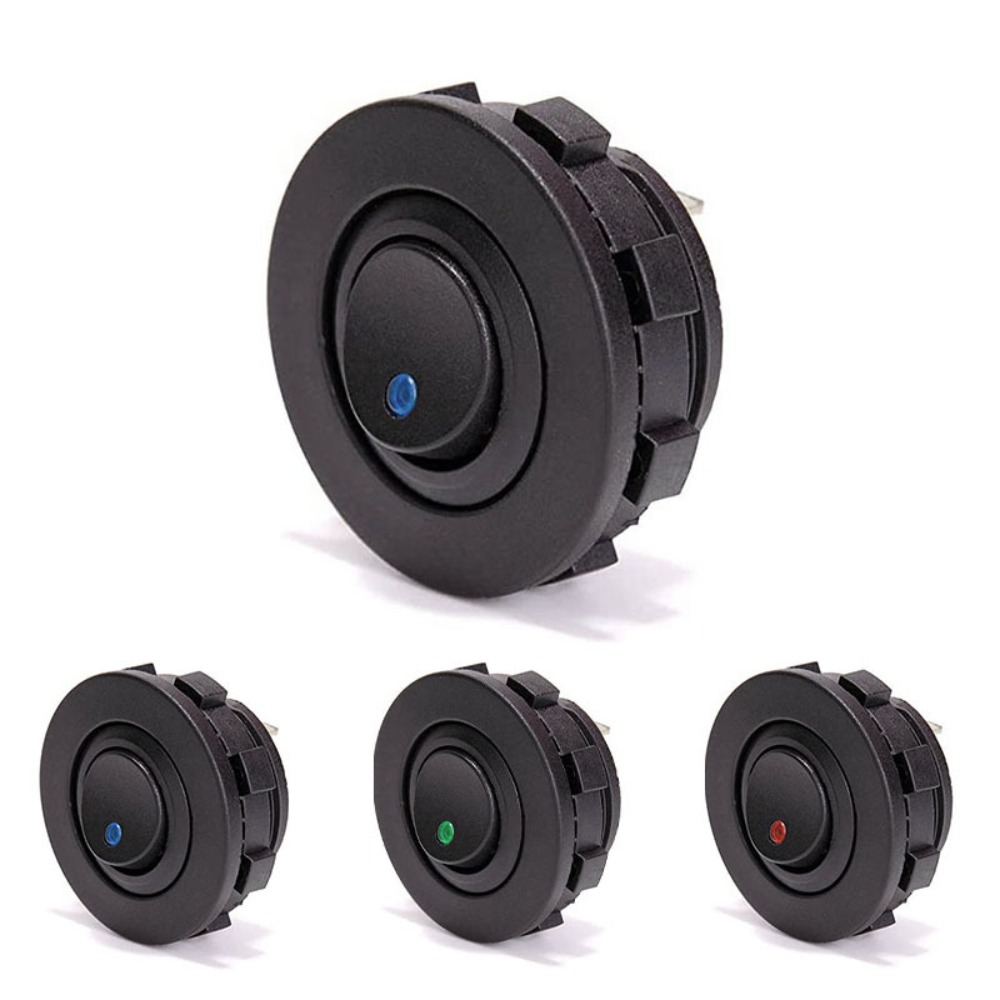 Palanca basculante redonda Universal para coche, barco y camión, interruptor de botón de encendido/apagado SPST de 3 pines, 12V, 20a/24V, 10a