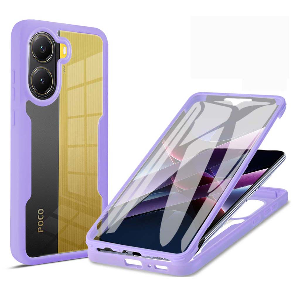 360 Full Body Screen Protector Transparent Case For Mi POCO X7 X6 Pro X3 NFC Shockproof Phone Cover For POCO F6 F5 Pro C65: SKY BLUE / For Poco F3 GT