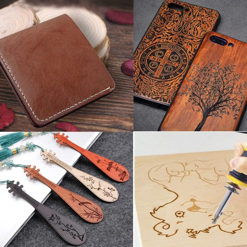 LMDZ 34 Pcs Leather Working Kit, Leather Crafting Tools and Supplies, Leather Starter Kit with Leather Burning Tool