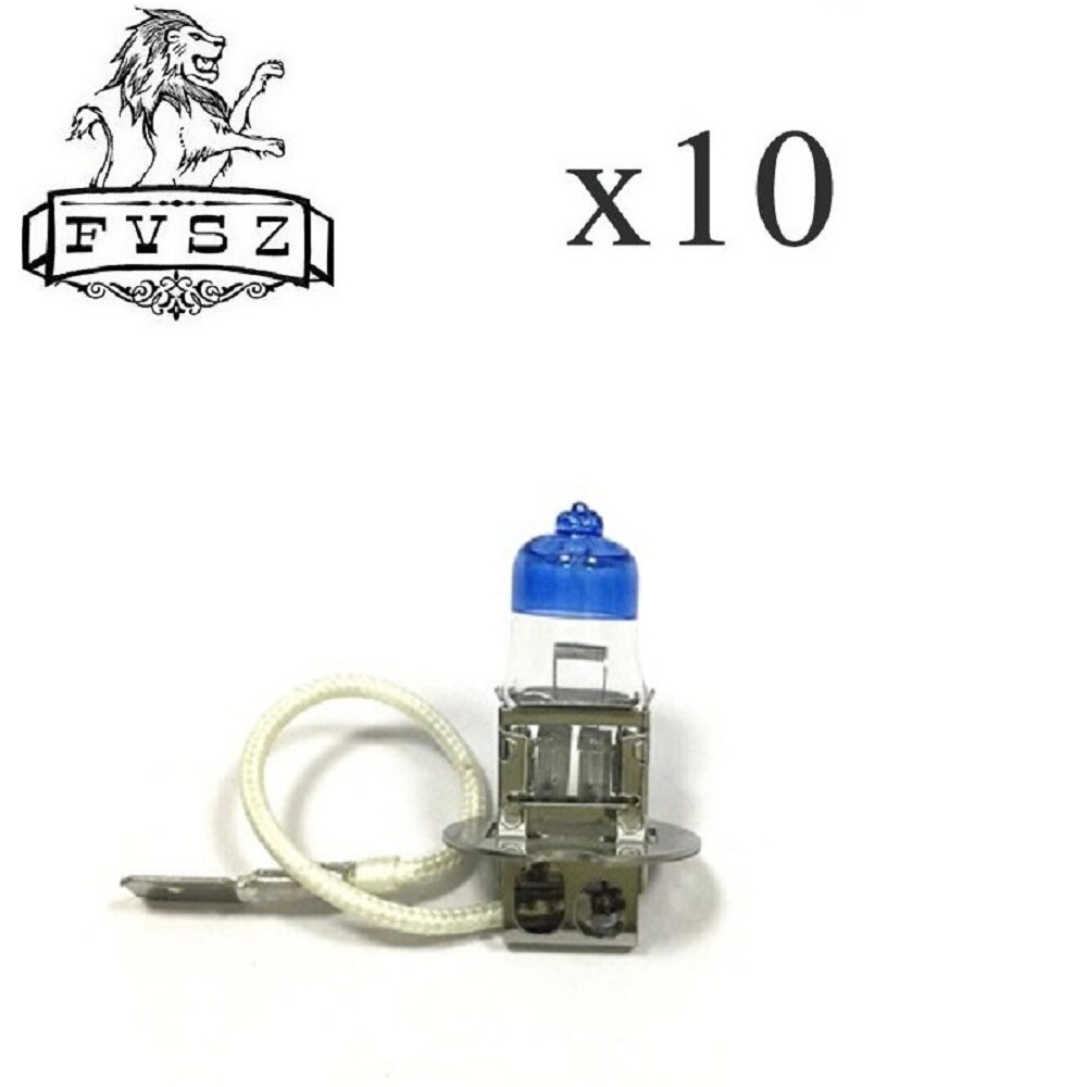 10 stk  h3 12v 55w 5000k auto halogen hovedlys pære supersterk gult lys halogen lys nær lyspærer  ( dc 12v)