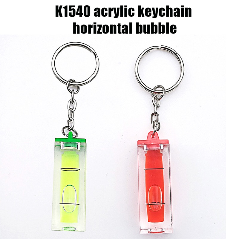 DIY Mini Bubble Level Spirit Level High Accuracy Inclinometer Liquid Level Indicator With Keychain Red/green