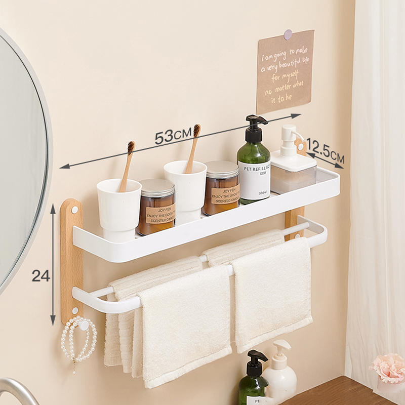 Estantes cuadrados, estante de almacenamiento de artículos de baño, estante de almacenamiento de cocina montado en la pared individual/doble, accesorios de baño de madera/aluminio: Azul marino